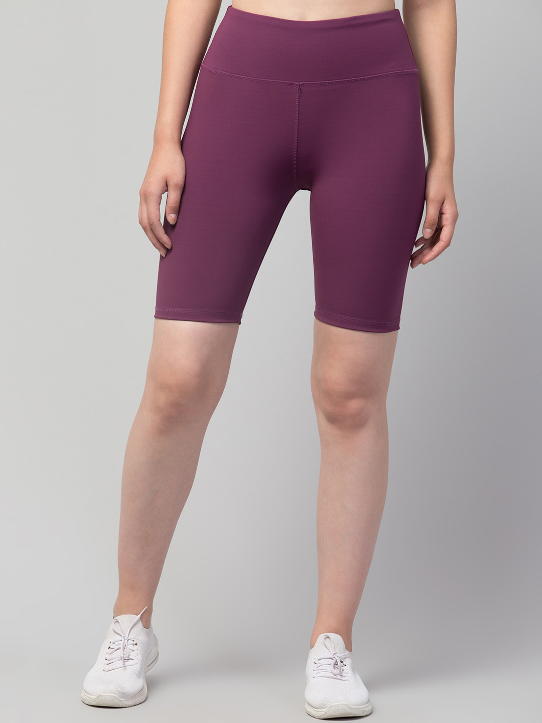 Apraa & Parma Women Purple Skinny Fit High-Rise Cycling Sports Shorts