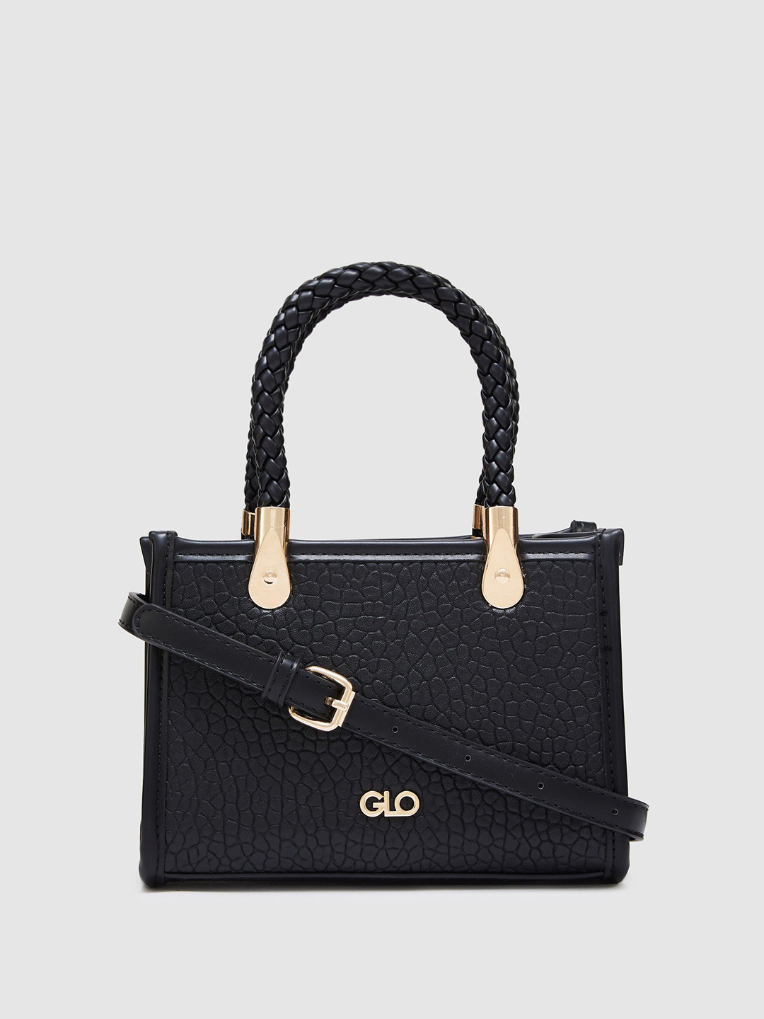 Globus Women Black Textured Casual Handheld Bag
