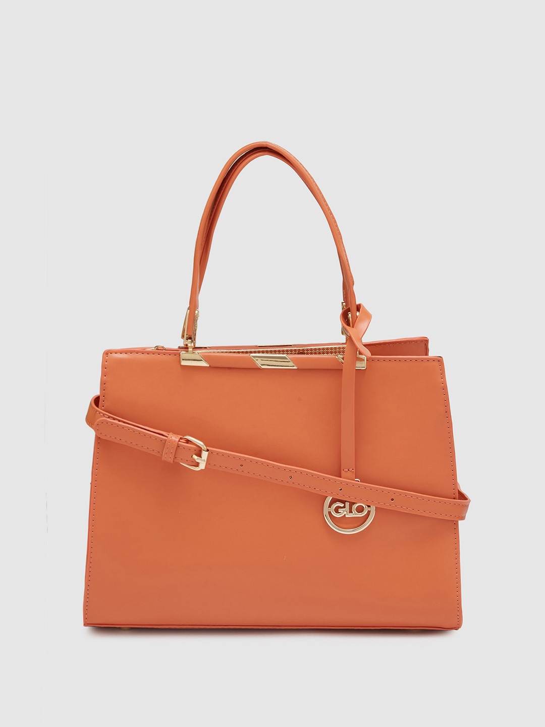 Globus Women Orange Solid Casual Handheld Bag