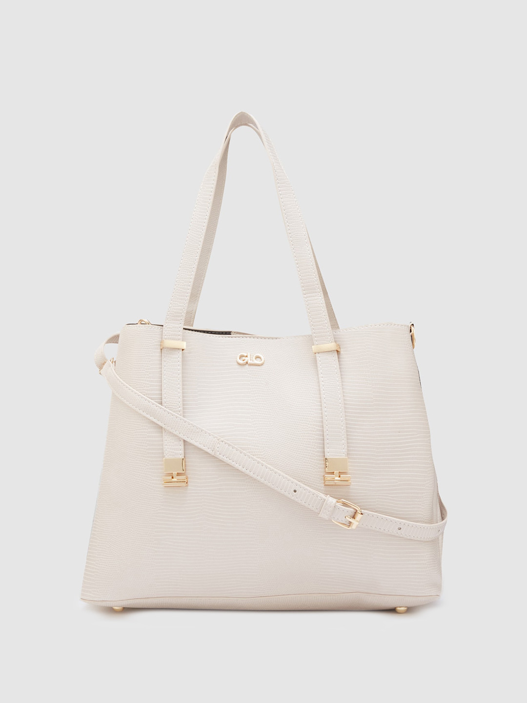 Globus Women Ivory Textured Casual Handheld Bag