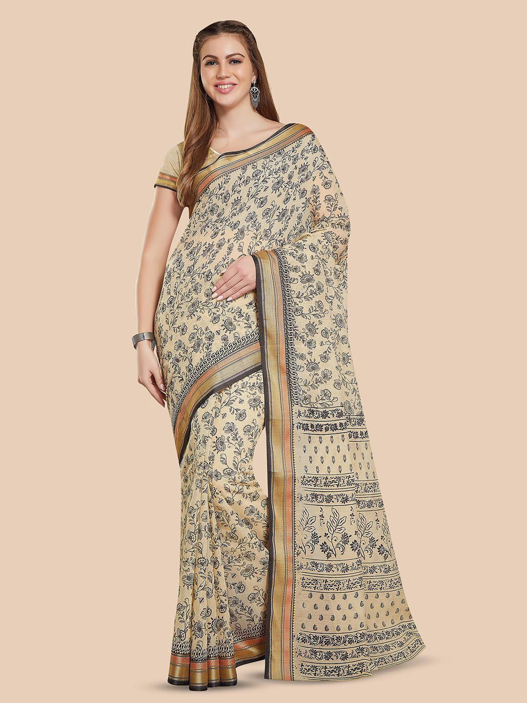 Rani Saahiba Floral Printed Gadwal Saree