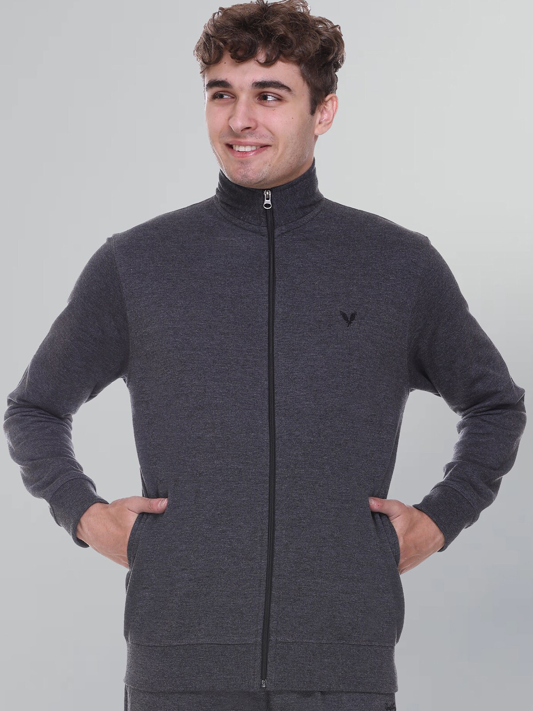 GODFREY Mock Collar Anti Odour Fleece Front-Open Sweatshirt
