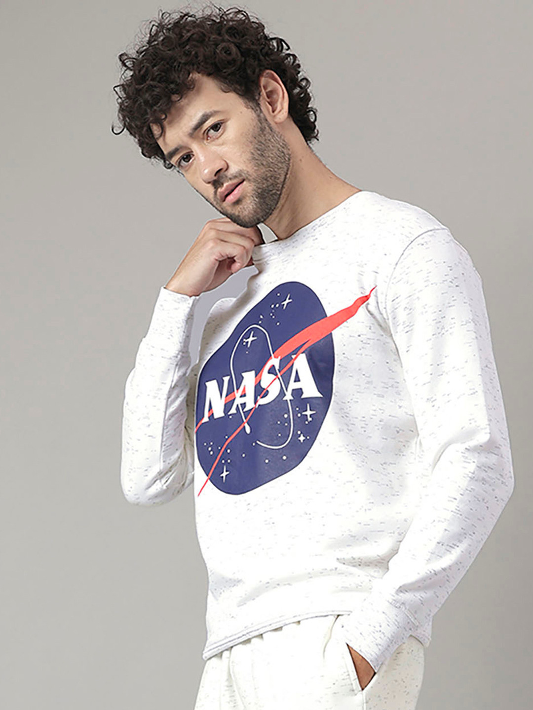 Free Authority NASA Graphic Printed Pullover Sweatshirts