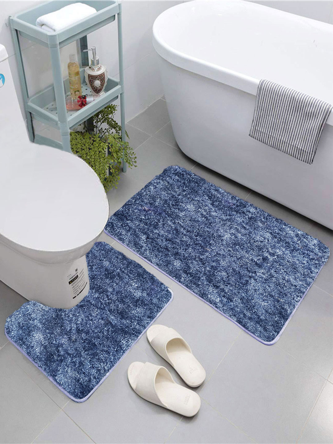LUXEHOME INTERNATIONAL Charcoal Microfiber 2200 GSM Microfiber Bath Rug