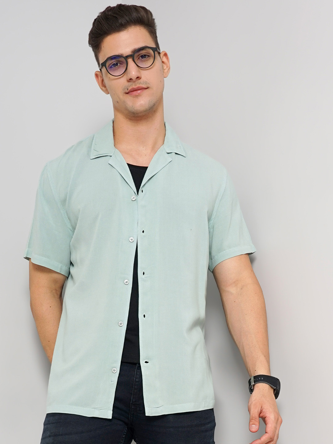 Celio Classic Cuban Collar Casual Shirt