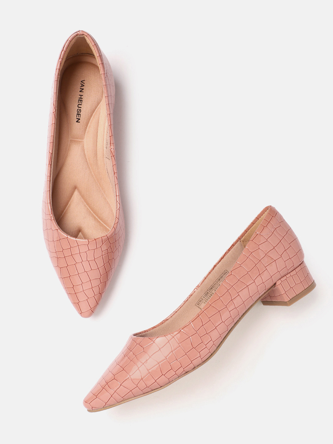 Van Heusen Woman Croc-Textured Block Heel Pumps