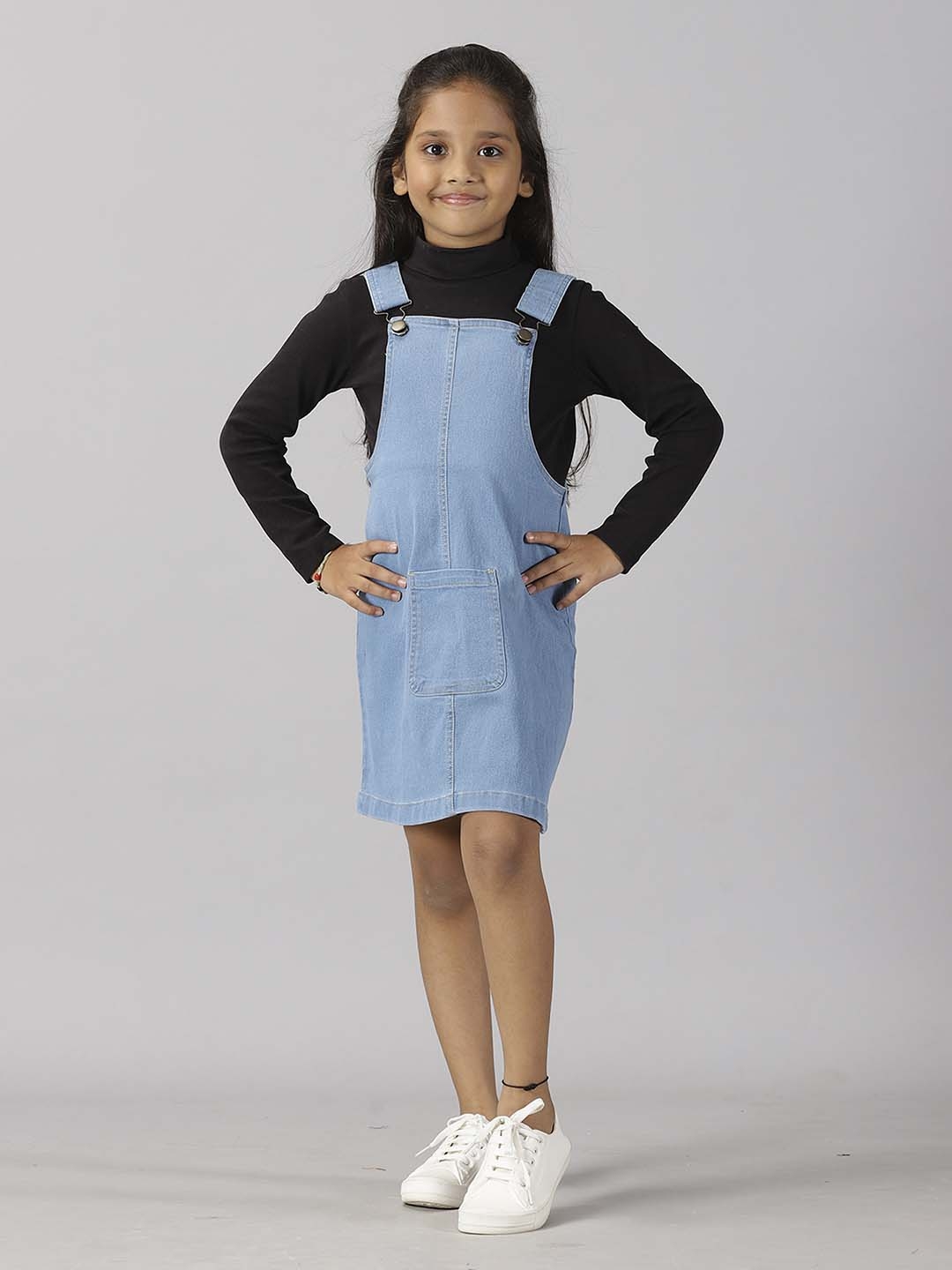 Dungaree skirt dress for girl best sale