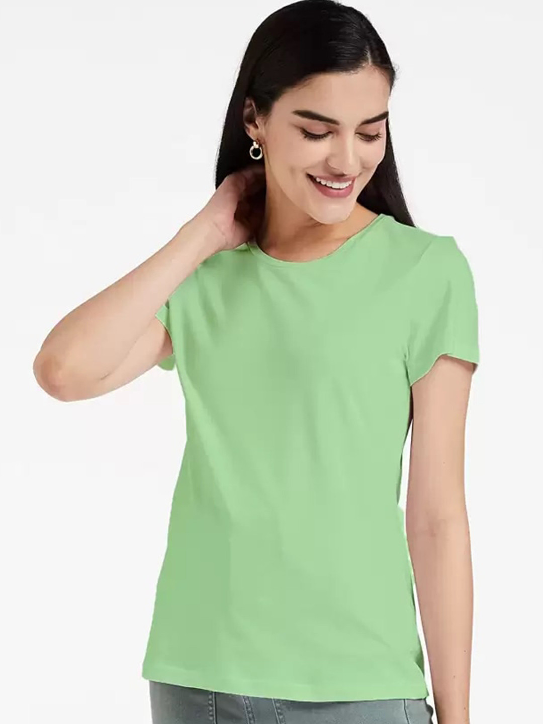 COLOR CAPITAL Round Neck Cotton T-shirt