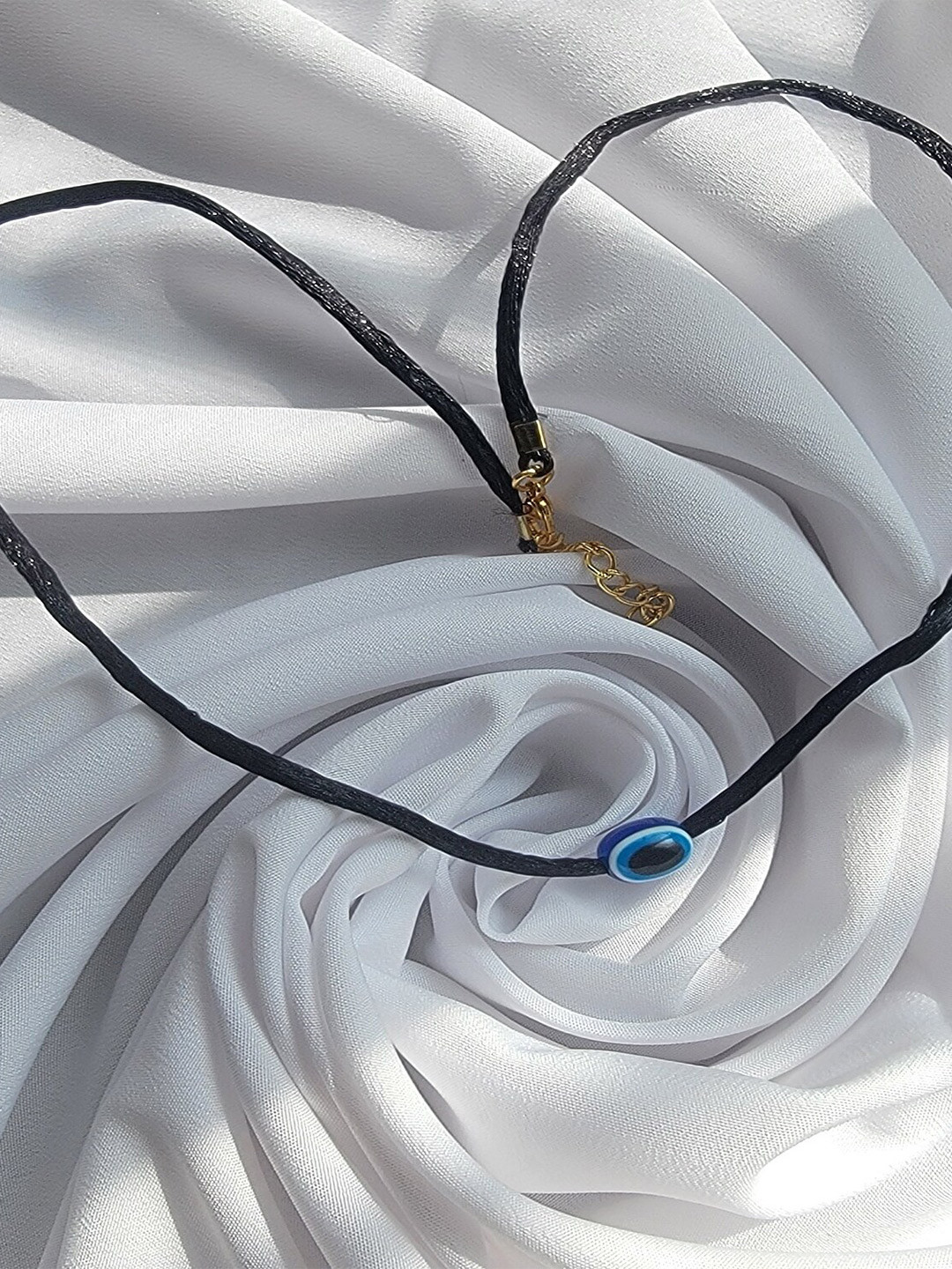 Mahi Gold-Plated Evil Eye Adjustable Necklace