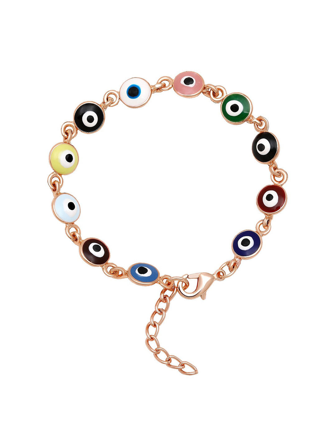 Mahi Meena Unisex Enamel Evil Eye Multicolor Nazariya Bracelet