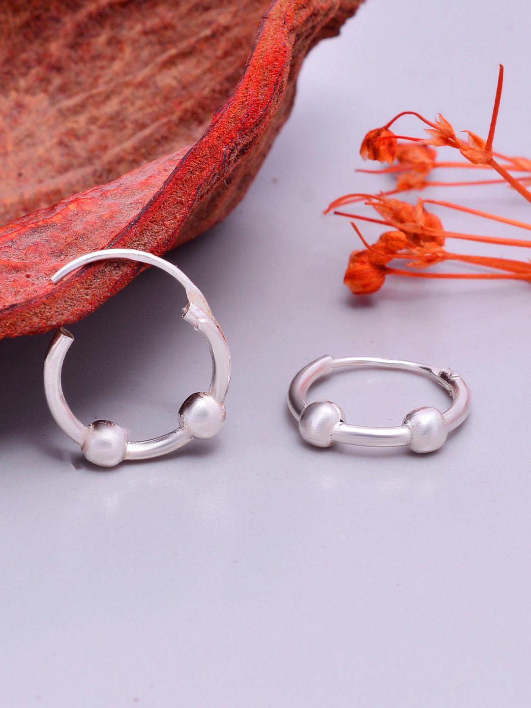 Abhooshan 92.5 Sterling Silver Hoop Earrings