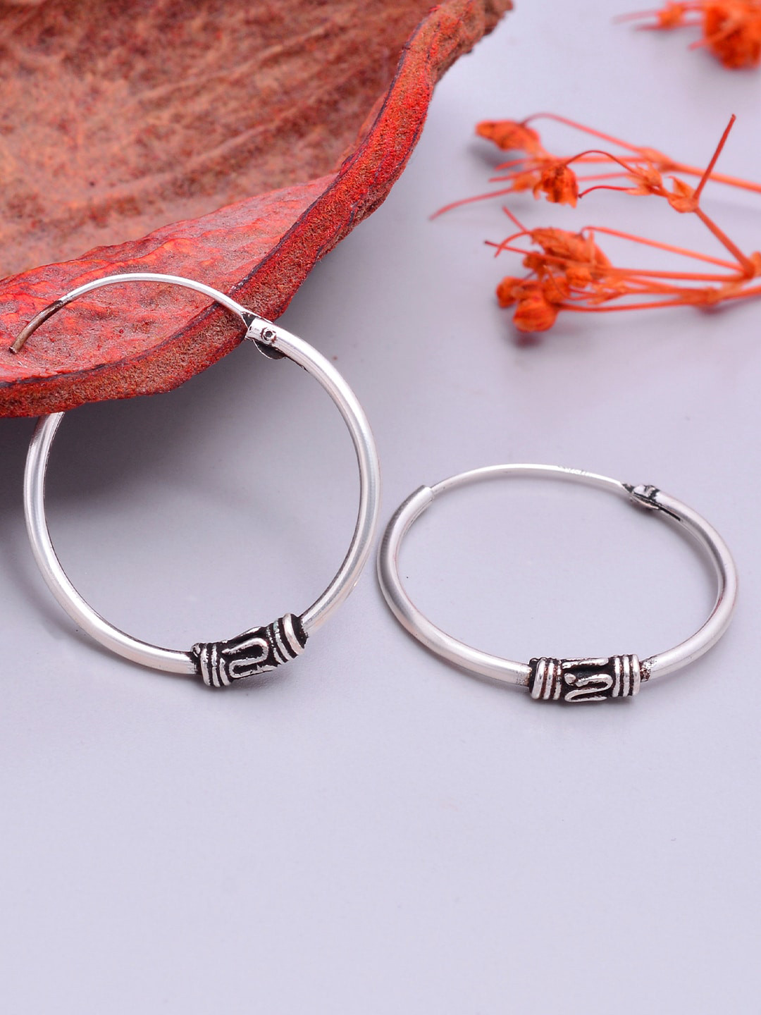 Abhooshan 92.5 Sterling Silver Hoop Earrings