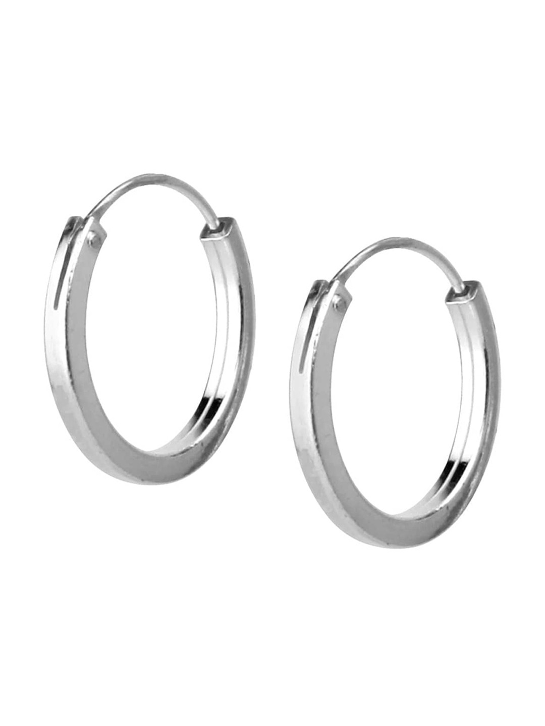 Abhooshan Contemporary Sterling Silver Hoop Earrings