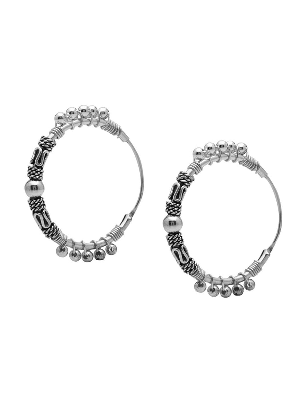 Abhooshan Sterling Silver Hoop Earrings