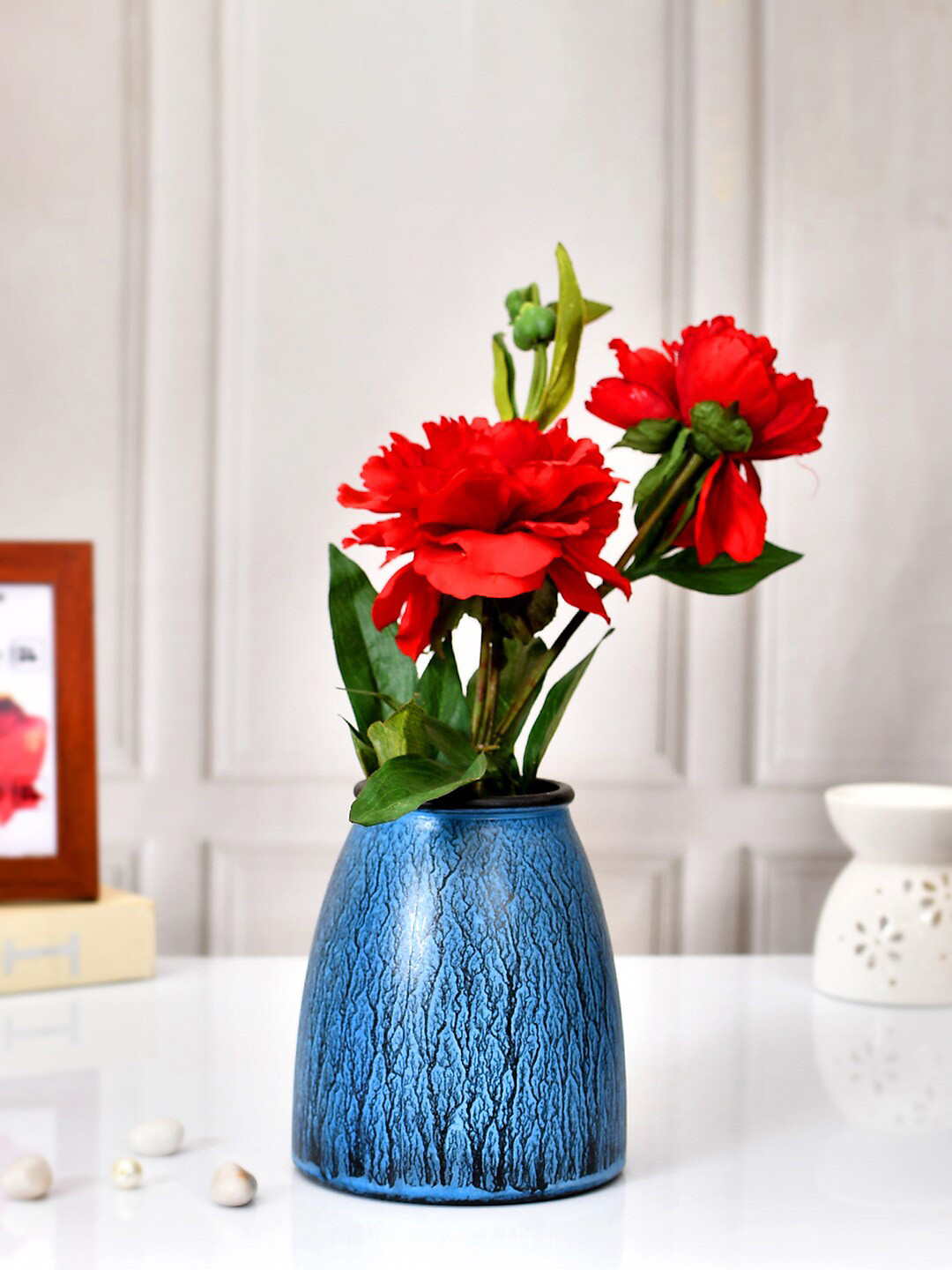 TAYHAA Blue Ceramic Flower Vase