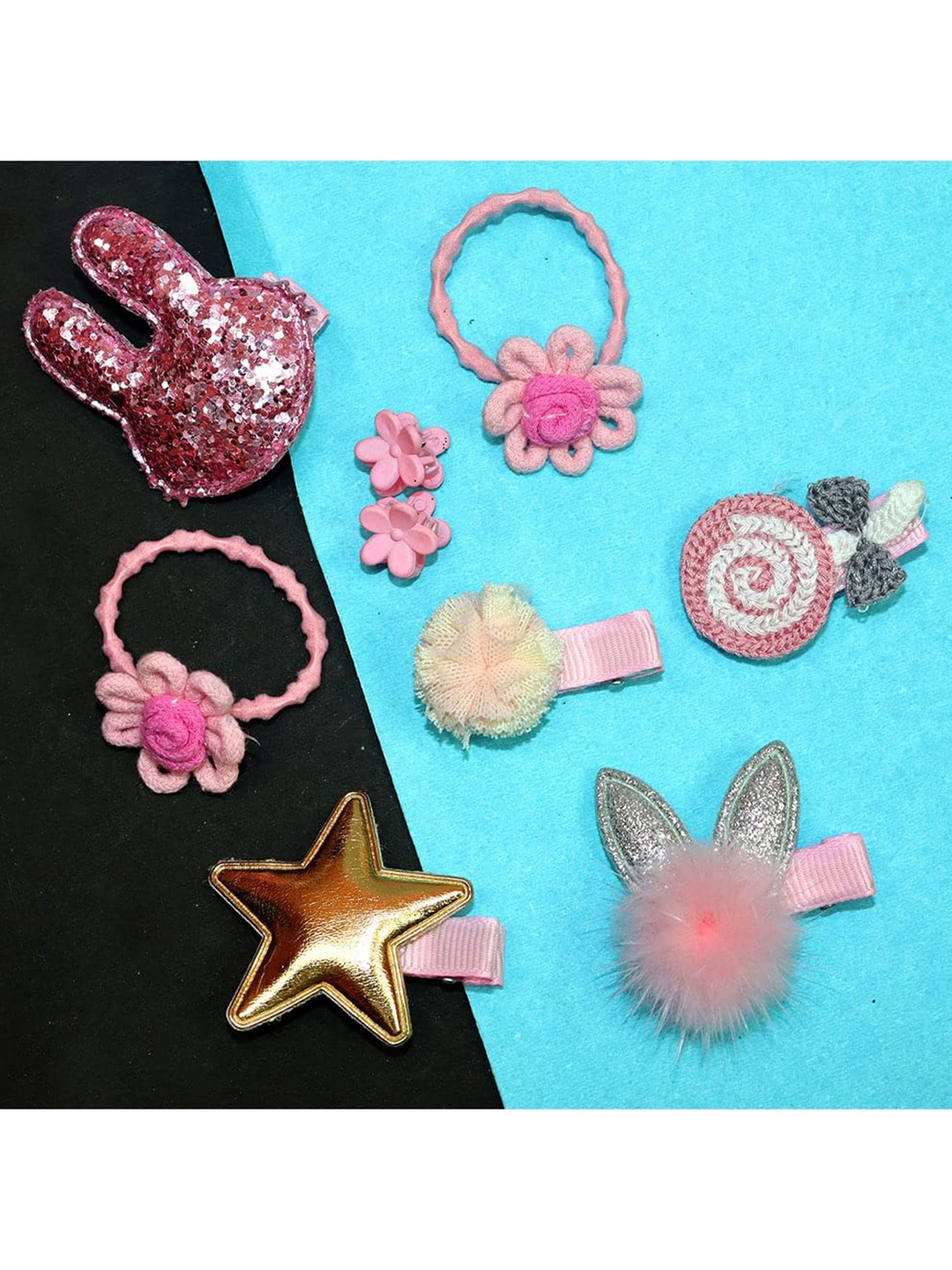 VAGHBHATT Girls Set Of 9 Hair Accessory