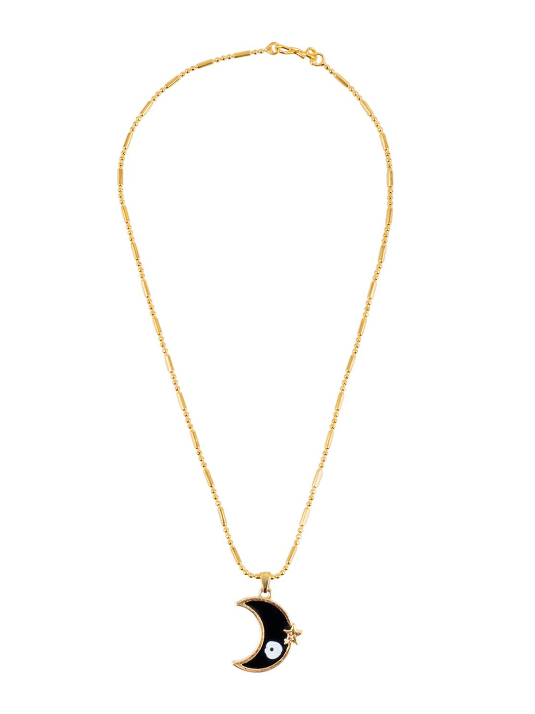 Shining Jewel - By Shivansh Gold-Plated Star in Moon Pendant