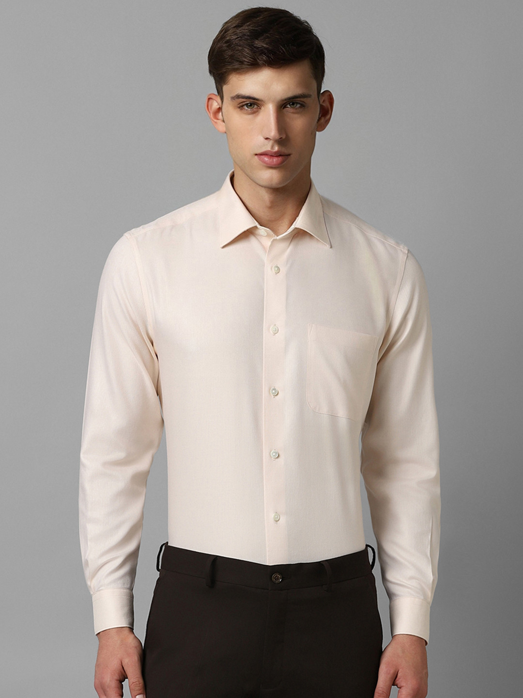Louis Philippe Men Yellow Opaque Formal Shirt