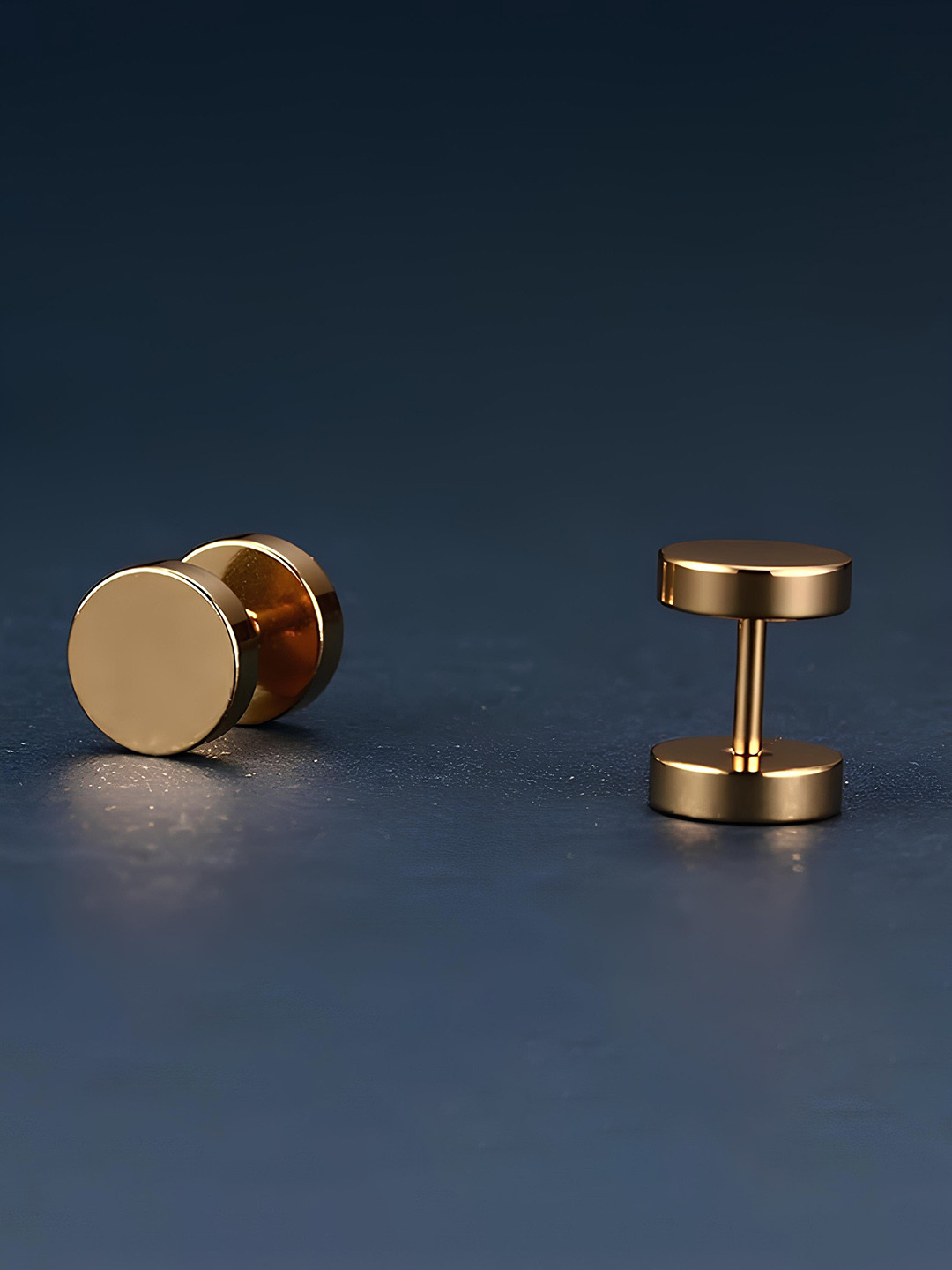 KARISHMA KREATIONS Men Gold-Plated Geometric Stud Earrings
