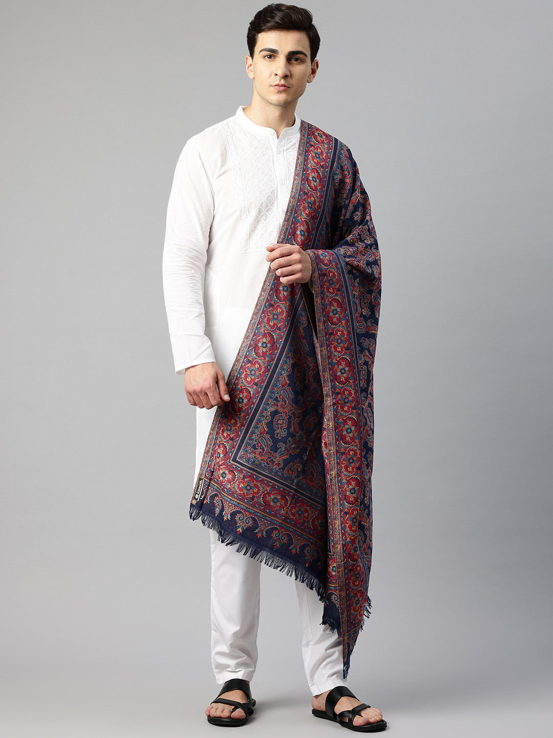 WEAVERS VILLA Men Woven Kani Design Winter Shawl