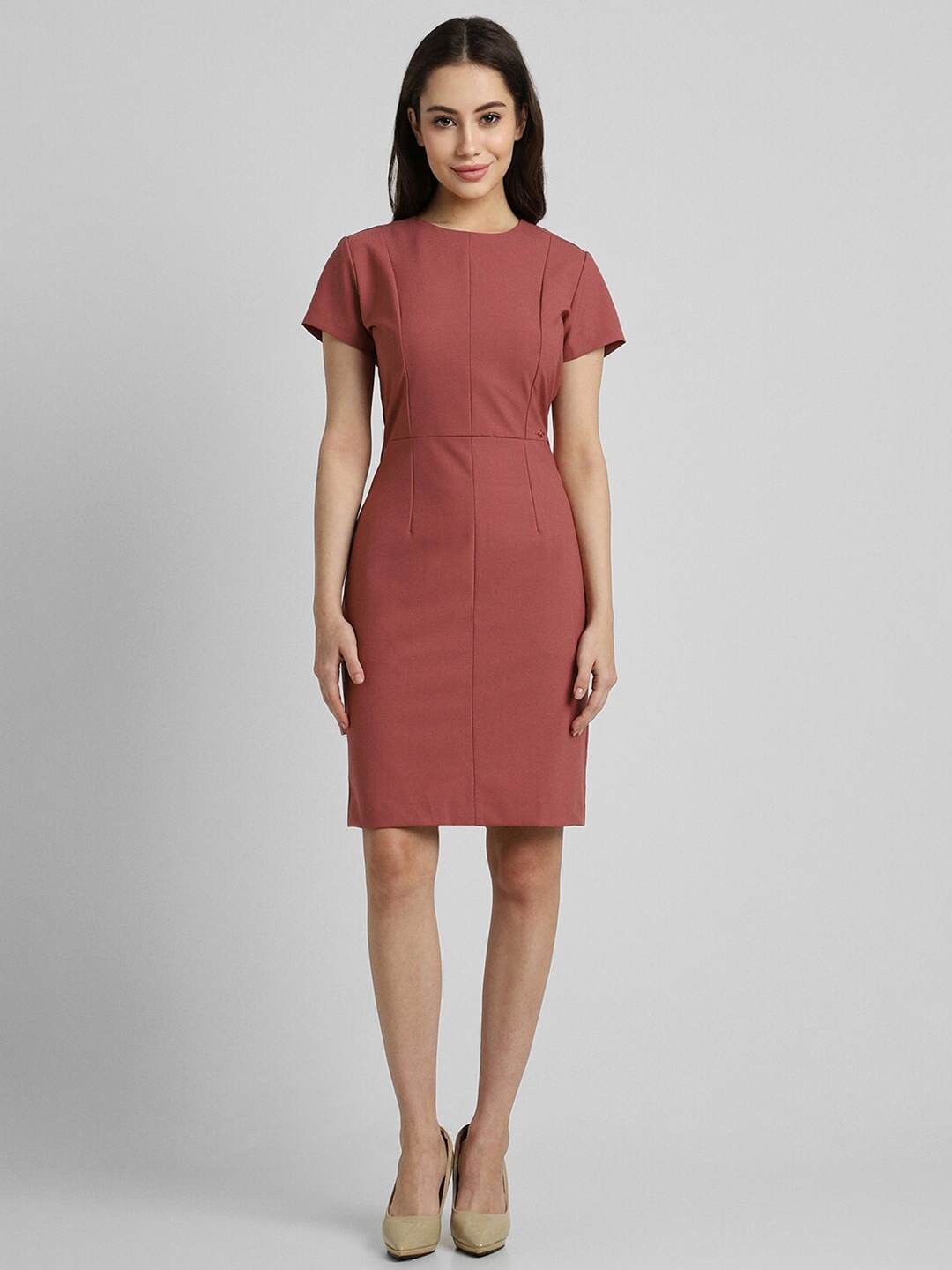 Buy Allen Solly Woman Short Sleeves Round Neck Sheath Dress Dresses for Women 25418164 Myntra