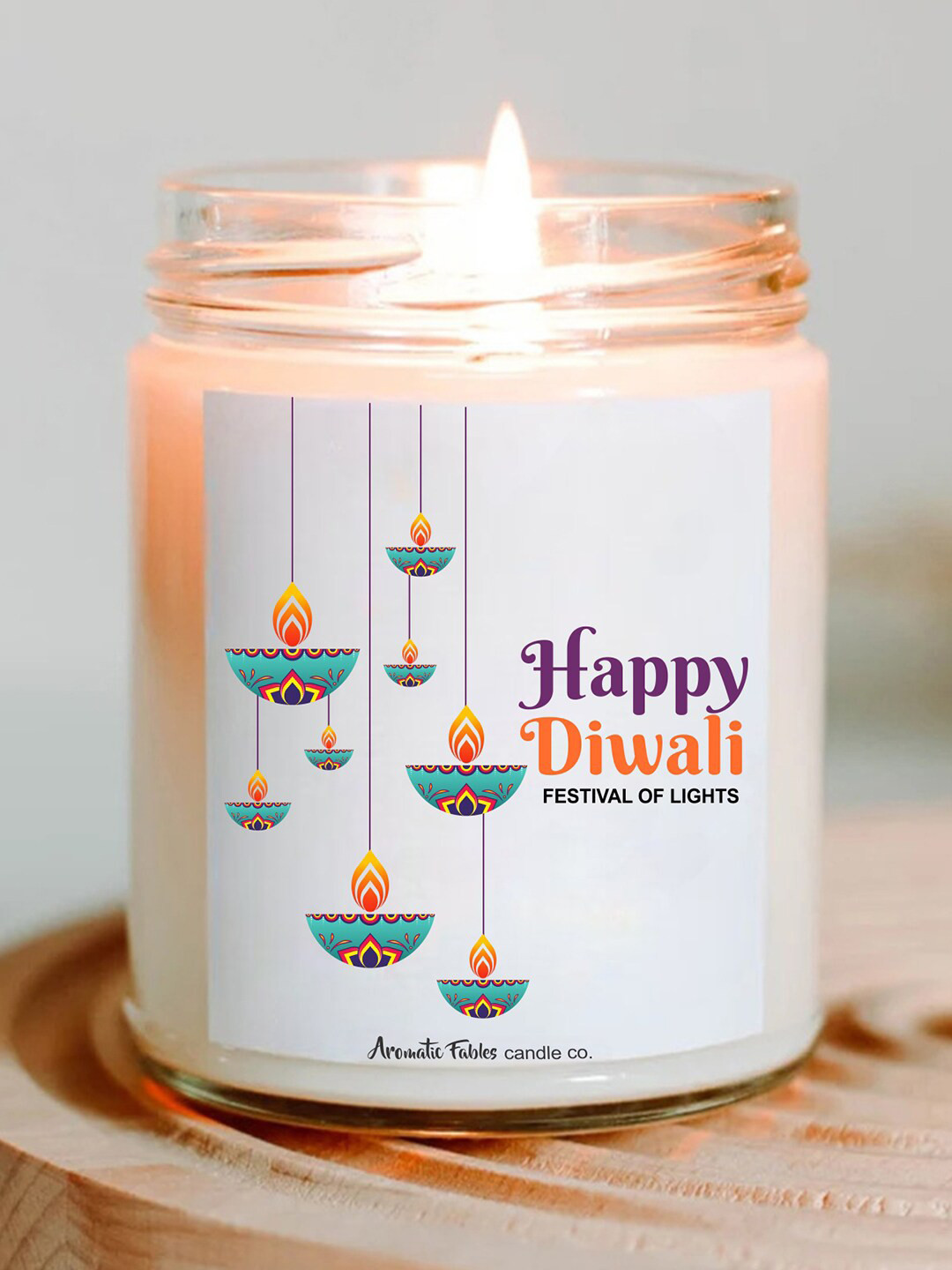 Aromatic Fables Diwali Festive Scented 1 Wick Cupcake Solid Geometric Jar Candles