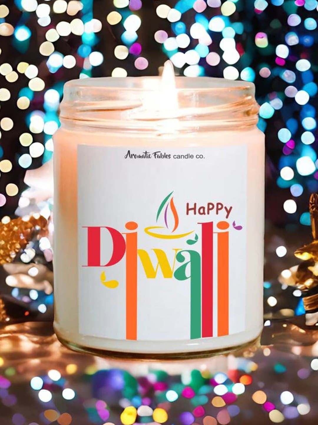 Aromatic Fables Diwali Gifting Scented 1 Wick Cupcake Solid Geometric Jar Candles