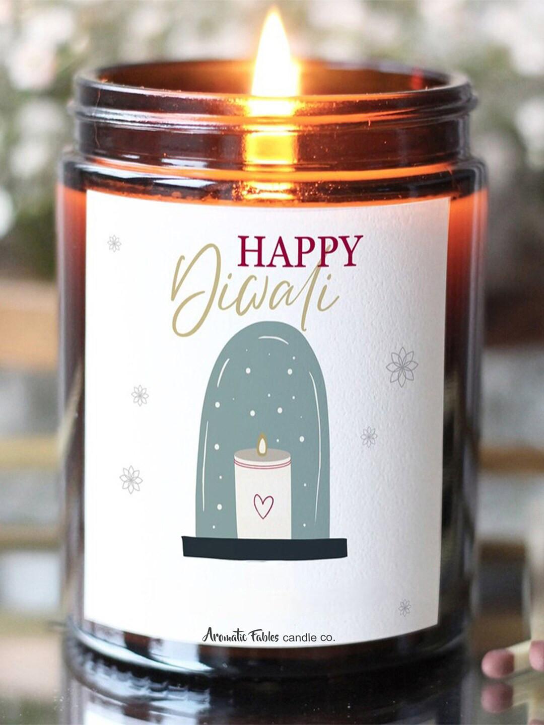 Aromatic Fables Diwali Festive 1 Wick Grape Aroma Conversational Geometric Jar Candles