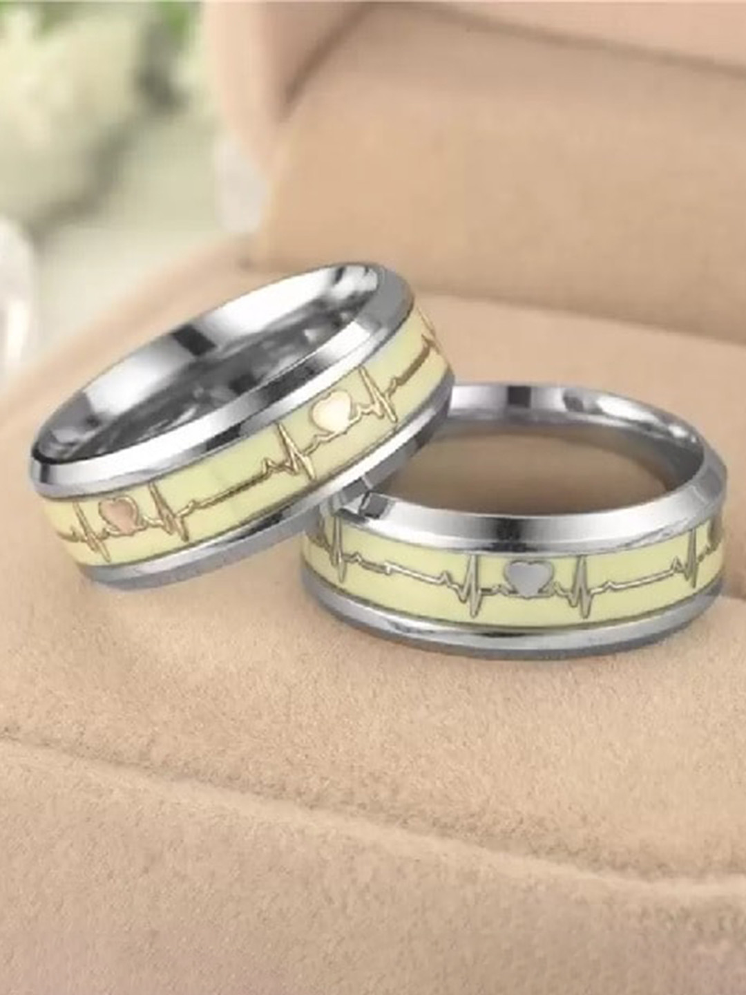 VIEN Silver-Plated Stainless Steel Textured Finger Ring