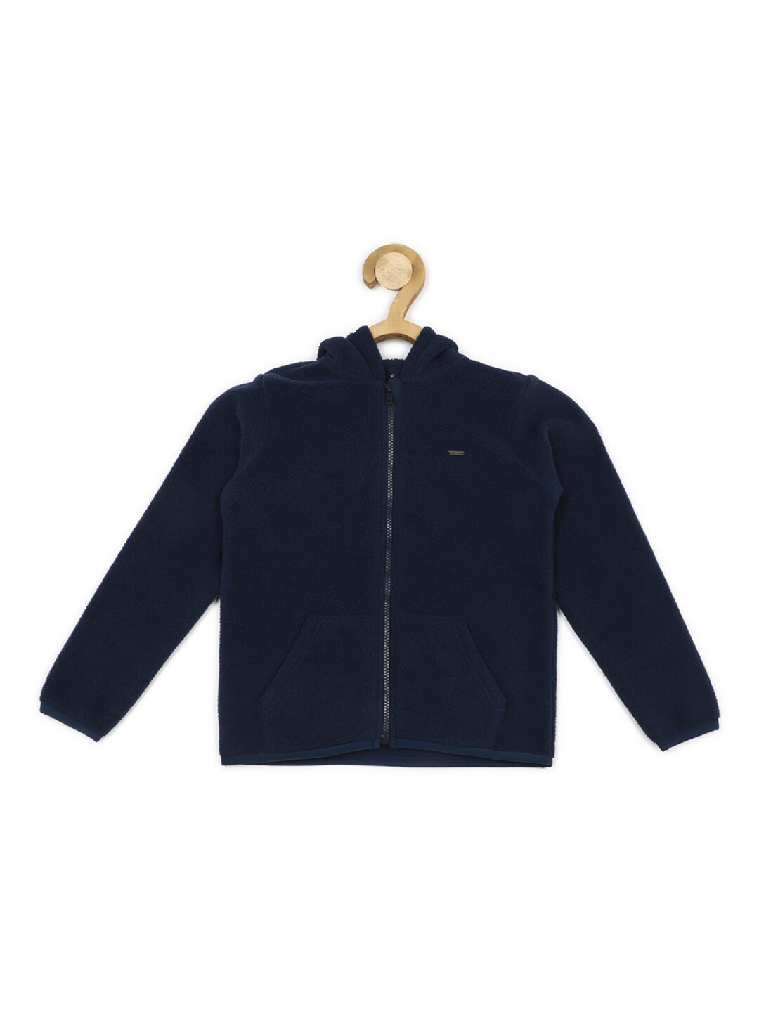 Allen Solly Junior Boys Hooded Neck Long Sleeve Front-Open Sweatshirt