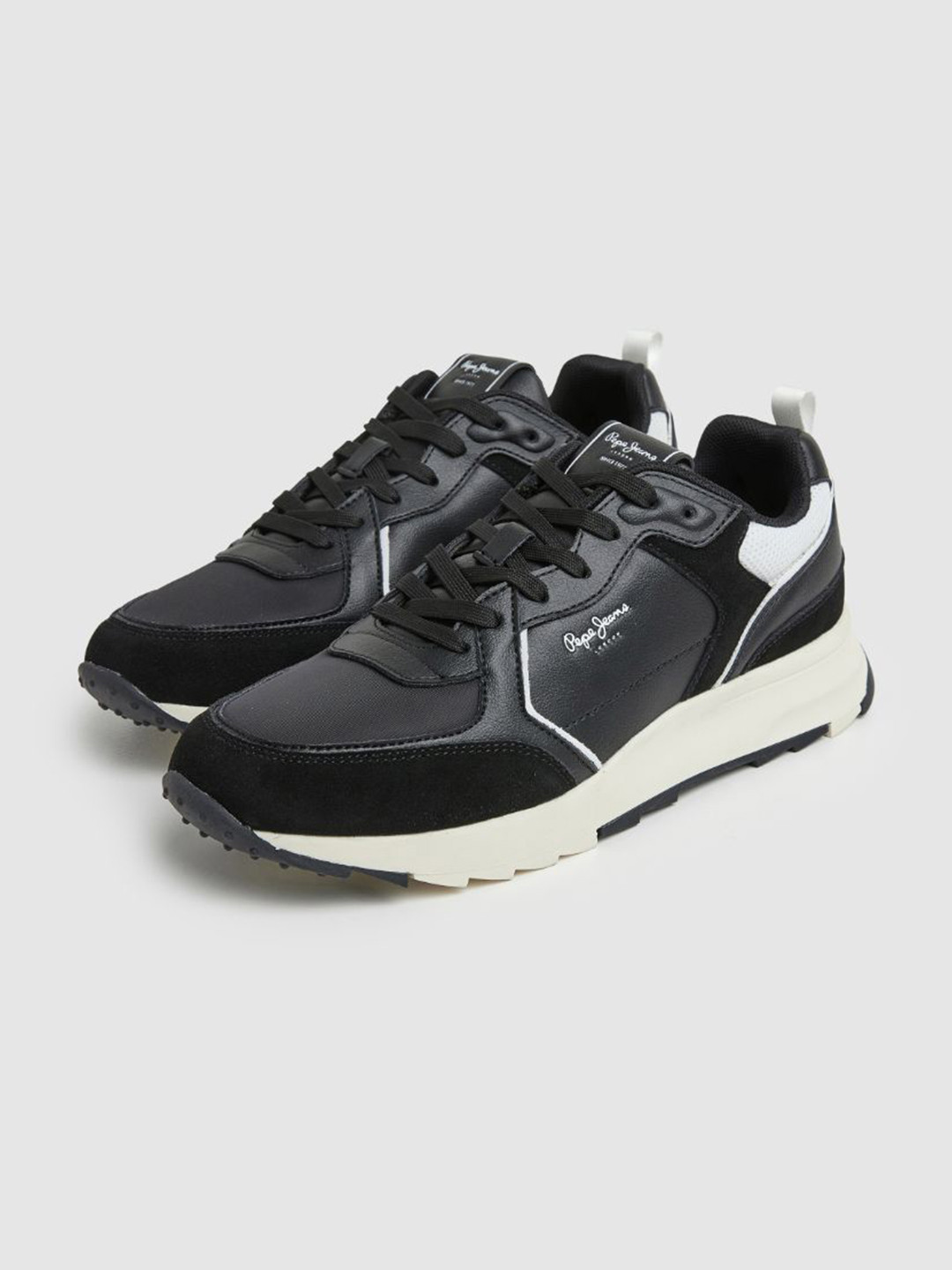 Pepe Jeans Men Joy Leather Suede Comfort Insole Contrast Sole Sneakers