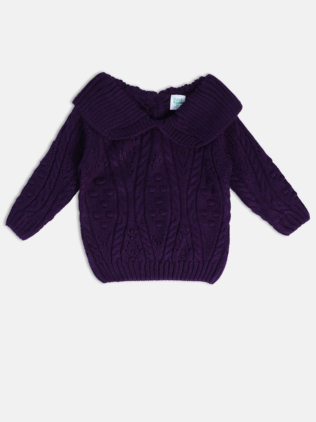 MINI KLUB Girls Cable Knit Peter Pan Collar Acrylic Pullover