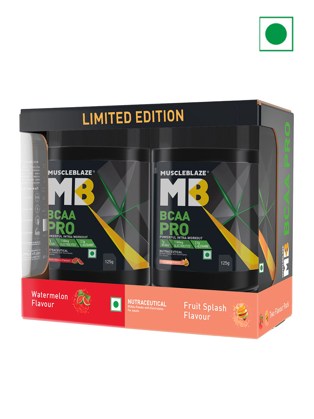 MuscleBlaze BCAA Pro Powerful Intra Workout Watermelon & Fruit Splash- 250 gms
