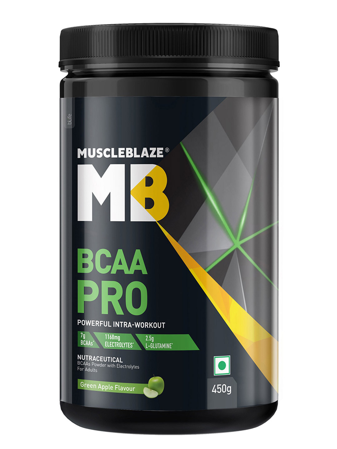 MuscleBlaze BCAA Pre Workout Green Apple-450gms