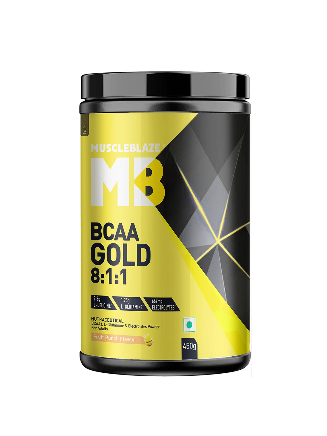 MuscleBlaze Pre Workout Fruit Punch - 450 gms