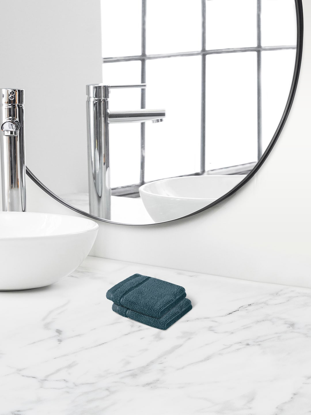 Himeya Teal 2-Pieces Cotton 650 GSM Face Towels