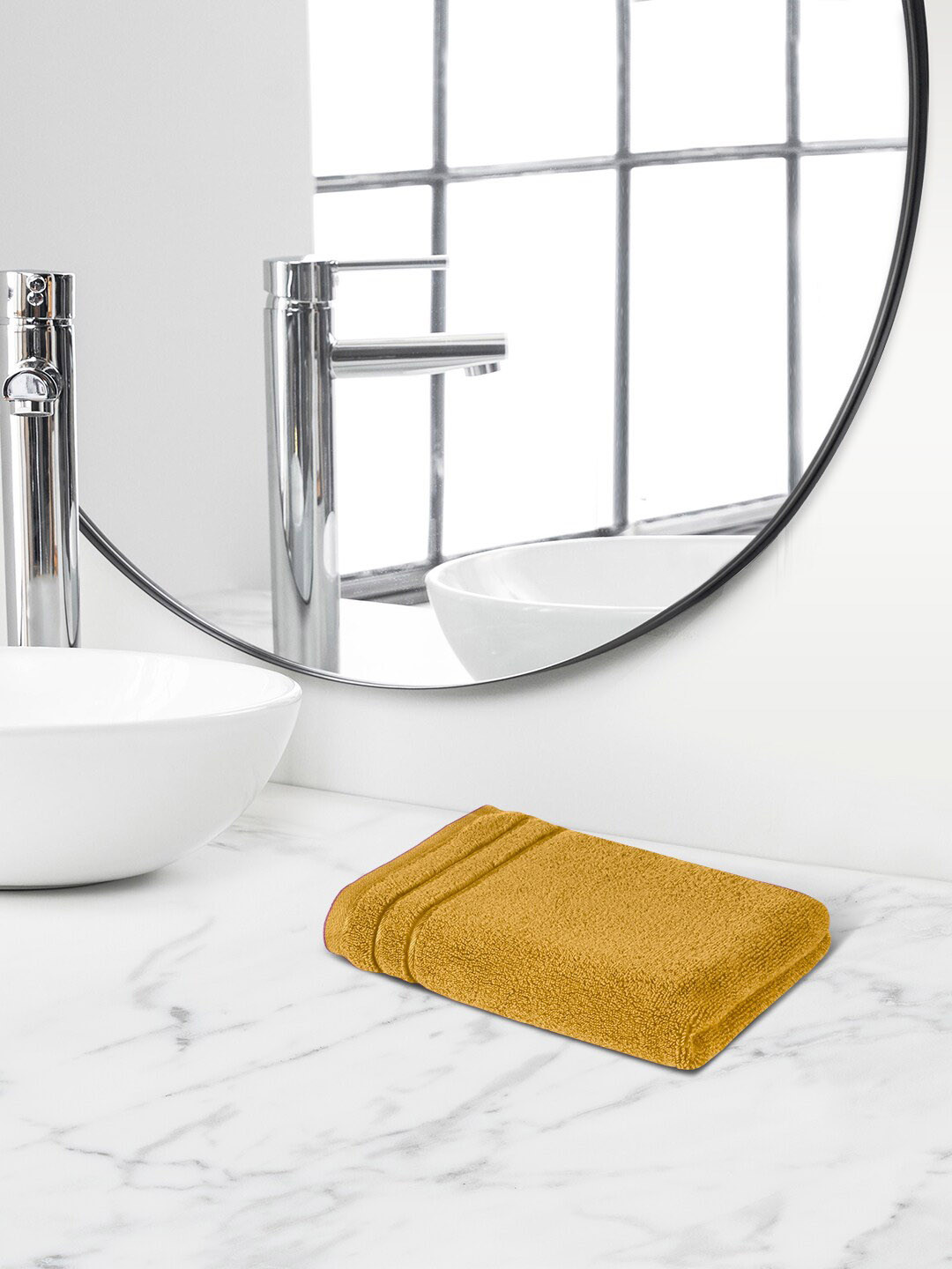Himeya Yellow Terry Cotton Anti-Bacterial 650 GSM Reversible Hand Towel