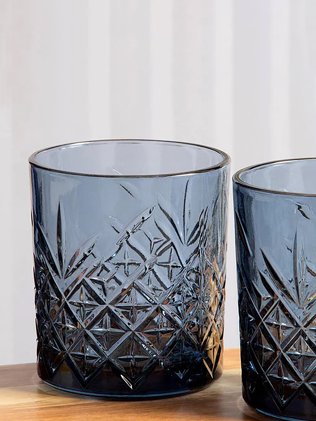 Pasabahce Blue 4 Pieces Whisky Glasses 425 ml Each