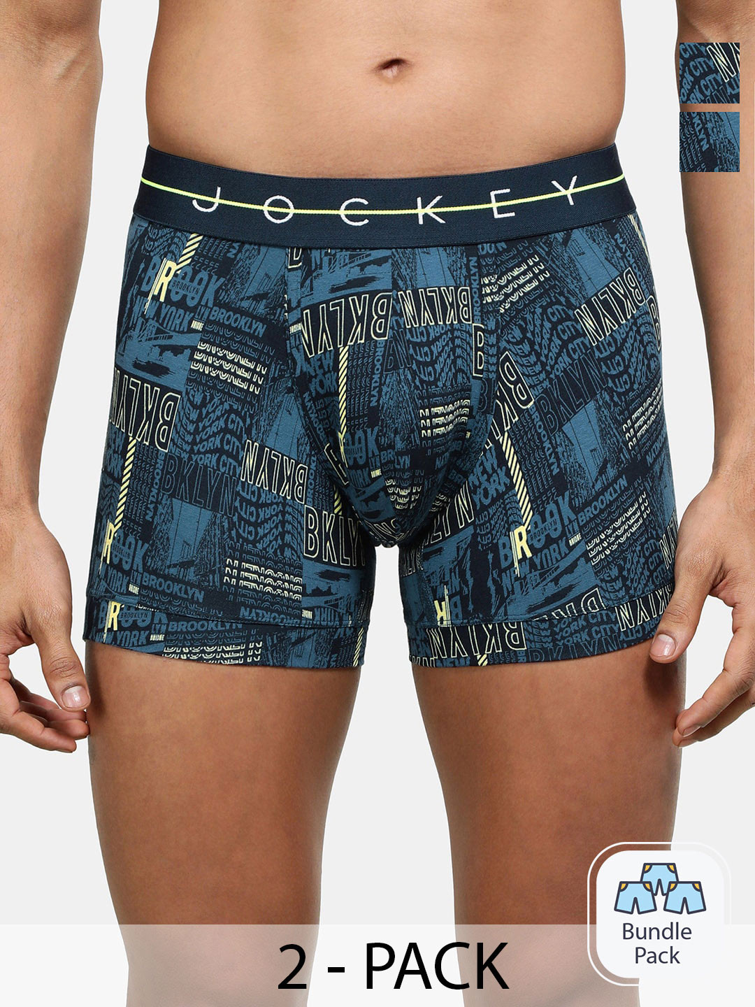Jockey Men Pack Of 2 Printed Trunks 19636152