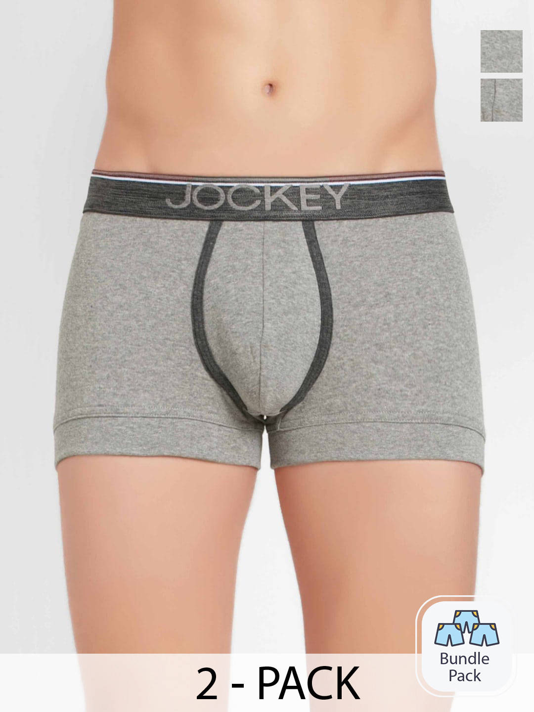 Jockey Men Pack Of 2 Cotton Outer Elastic Trunks 16403150