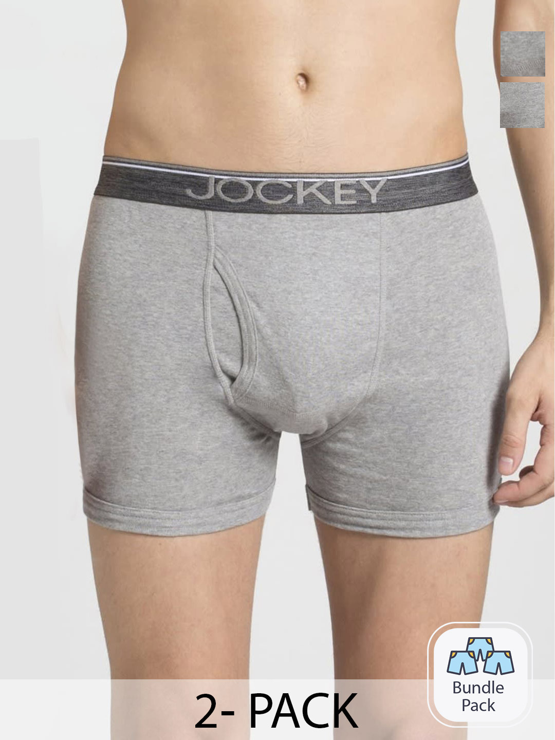 Jockey Men Pack Of 2 Cotton Outer Elastic Trunk 9866531