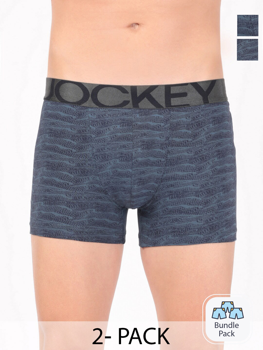 Jockey Men Pack Of 2 Printed Outer Elastic Trunks 18712678