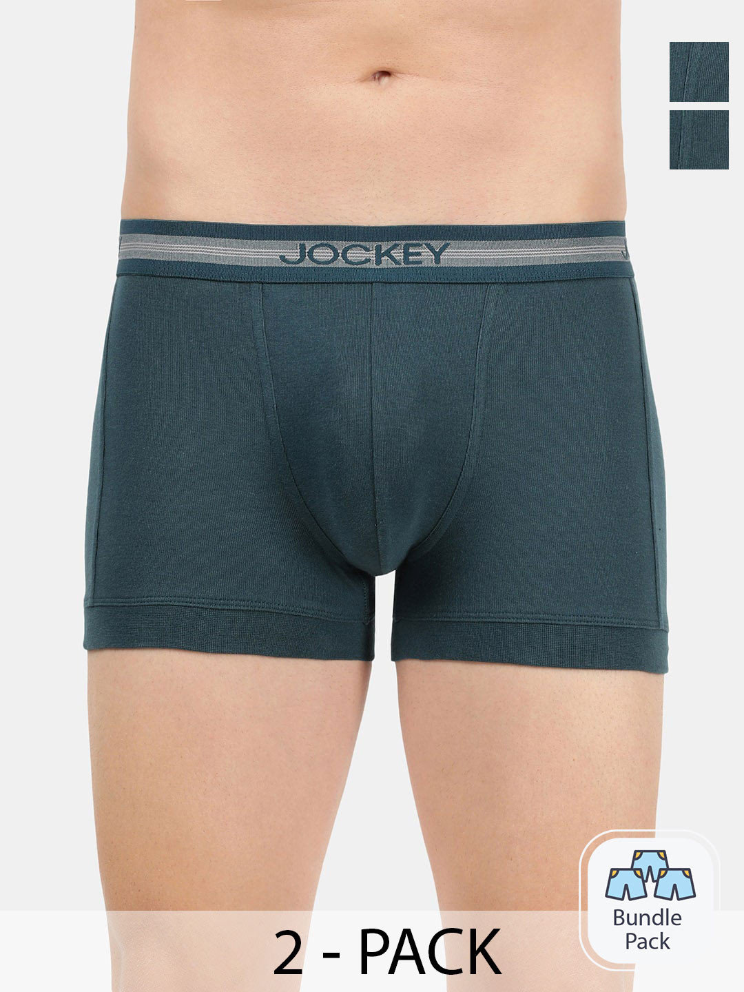 Jockey Men Pack Of 2 Cotton Outer Elastic Trunk 11863562-2