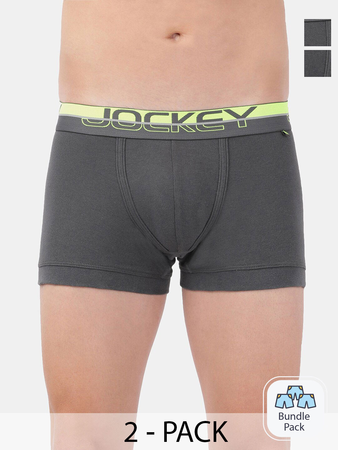 Jockey Men Pack Of 2 Cotton Outer Elastic Trunk 21089084-2
