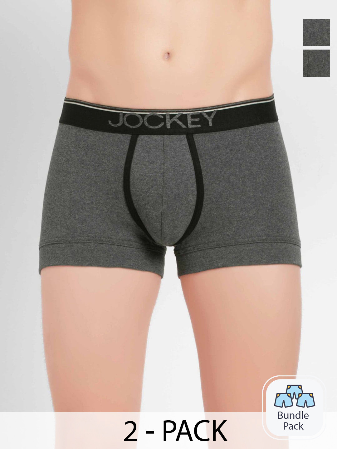 Jockey Men Pack Of 2 Cotton Outer Elastic Trunk 16403152-2
