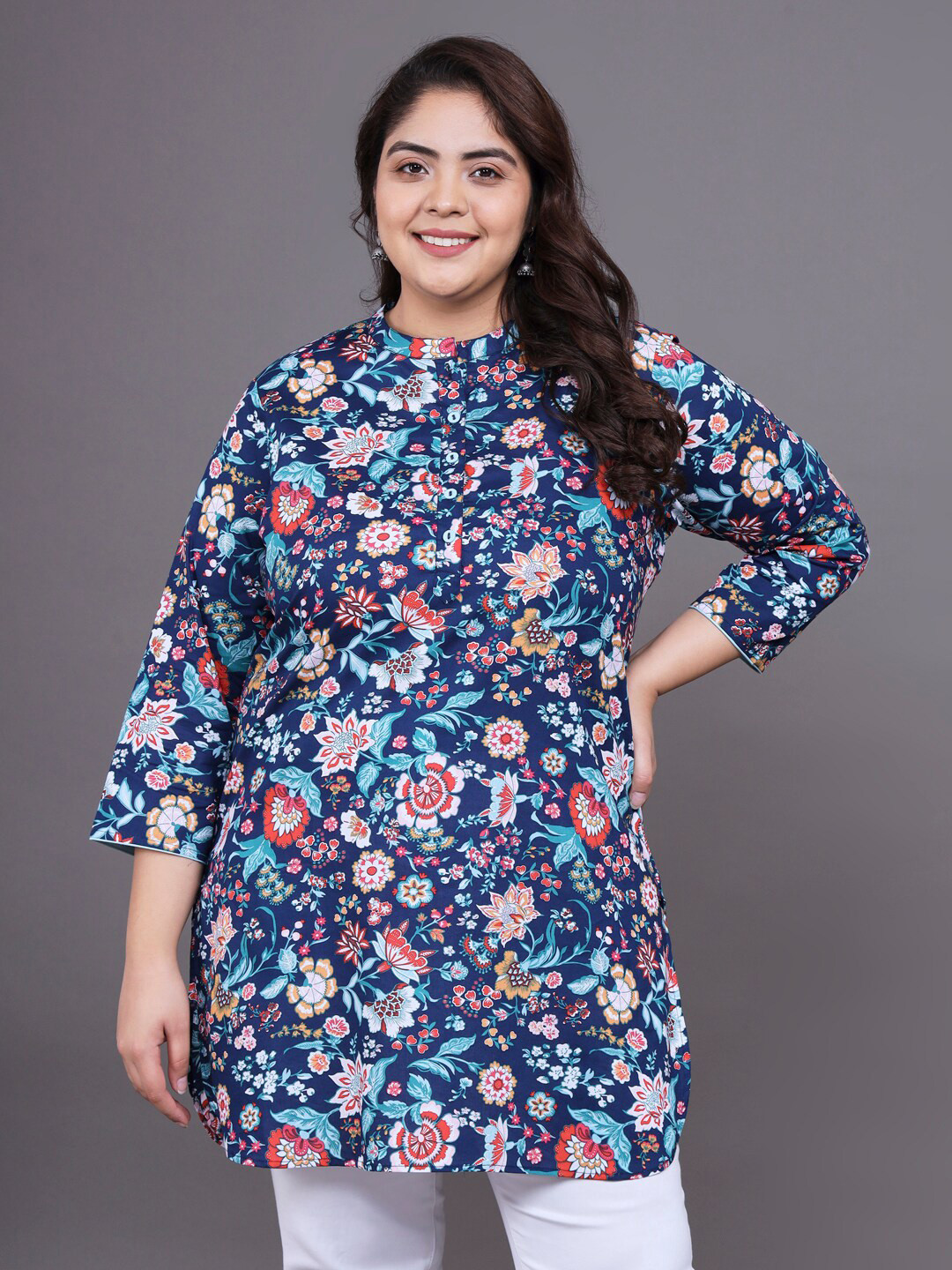 Tissu Floral Printed Pure Cotton Kurti