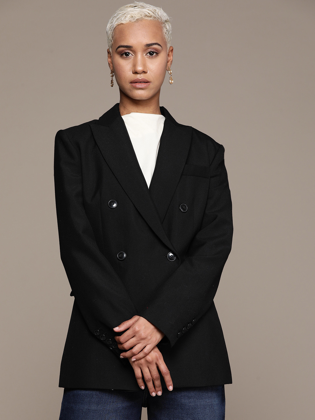 MANGO Double-Breasted Blazer