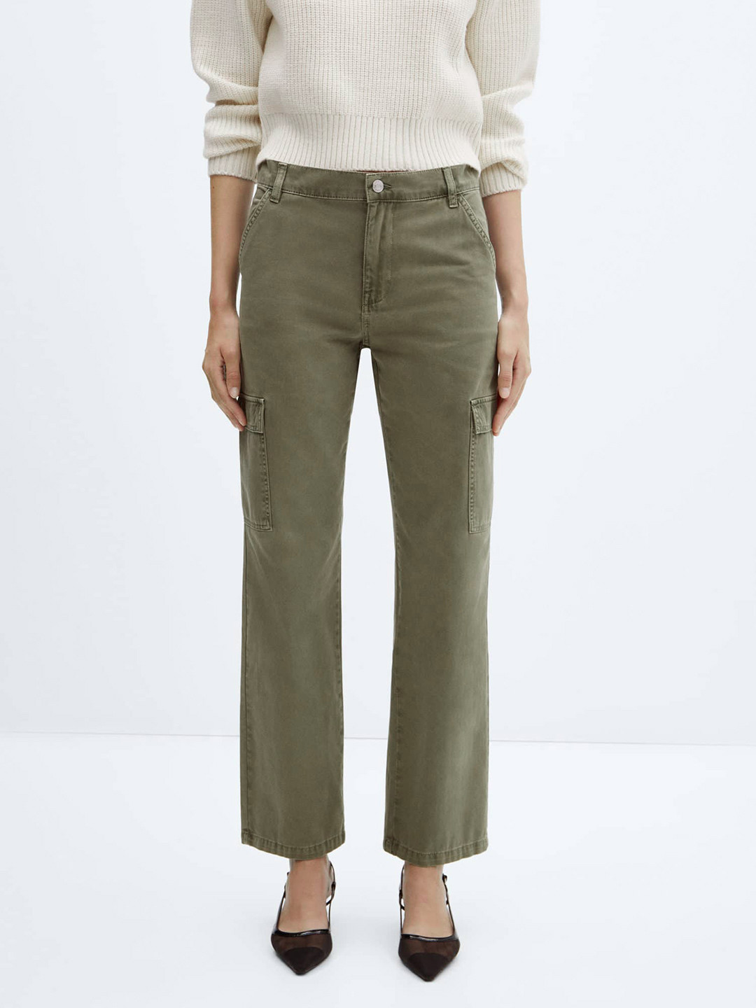 MANGO Women Pocket Detail Cargo Utility Jeans
