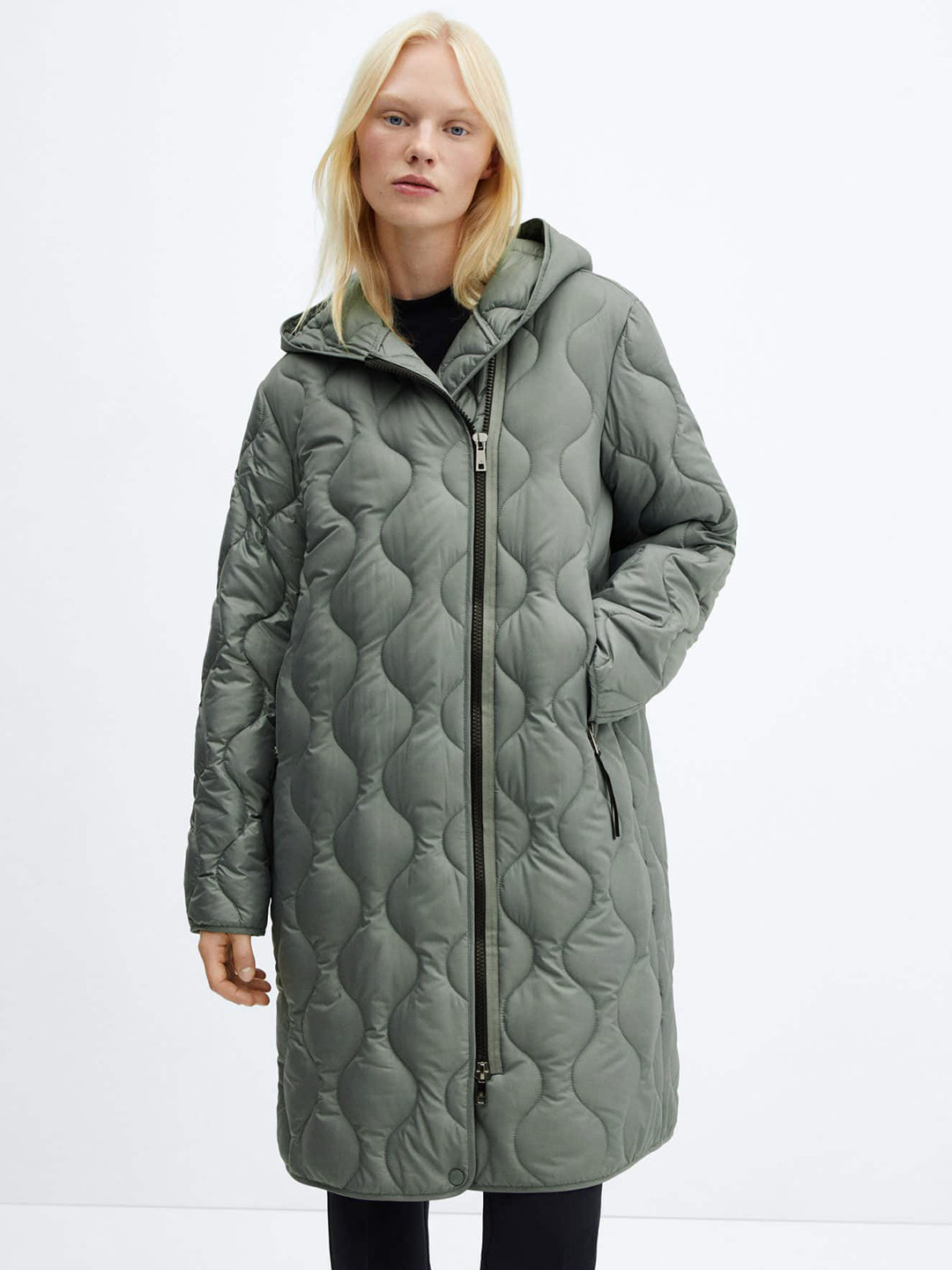 Mango Long Quilted Bomber Jacket Womens Anorak Mango Long Quilted