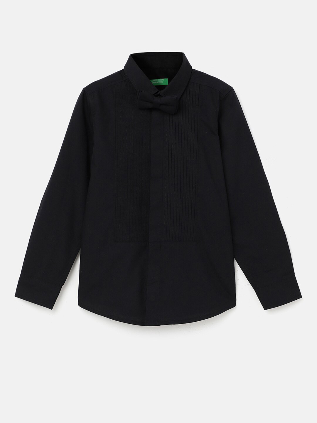 United Colors of Benetton Boys Pin Tucks Pure Cotton Casual Shirt